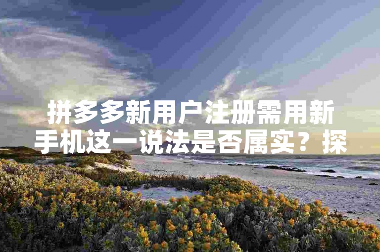拼多多新用户注册需用新手机这一说法是否属实？探究其中的真实情况。