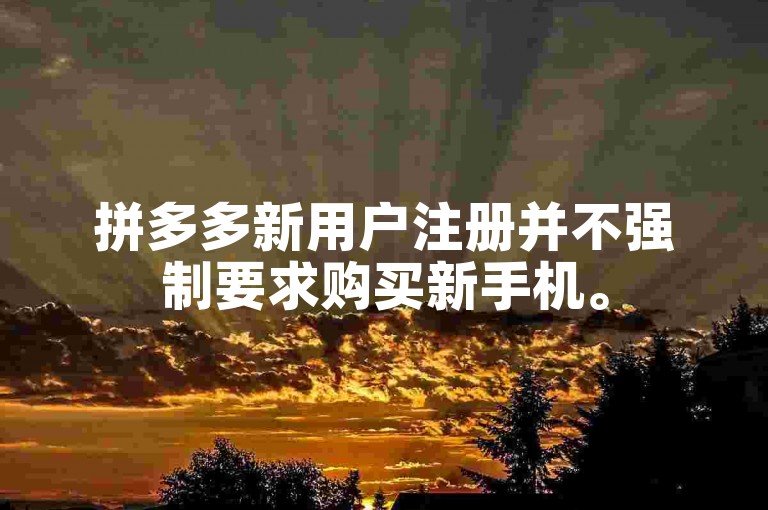 拼多多新用户注册并不强制要求购买新手机。