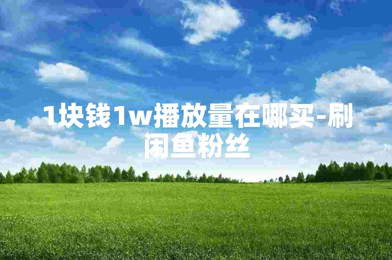 1块钱1w播放量在哪买-刷闲鱼粉丝