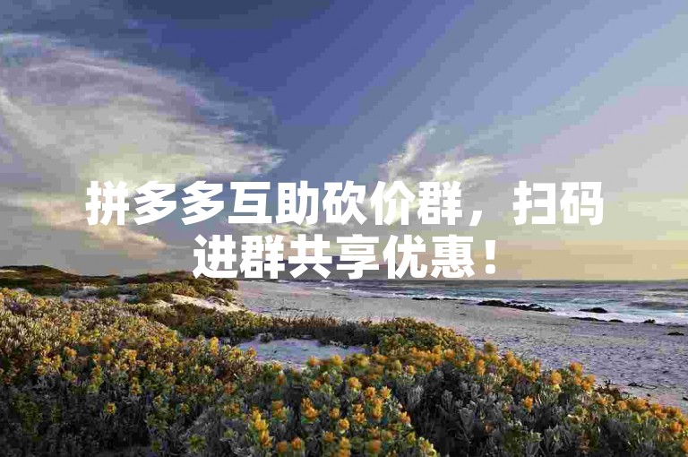 拼多多互助砍价群，扫码进群共享优惠！