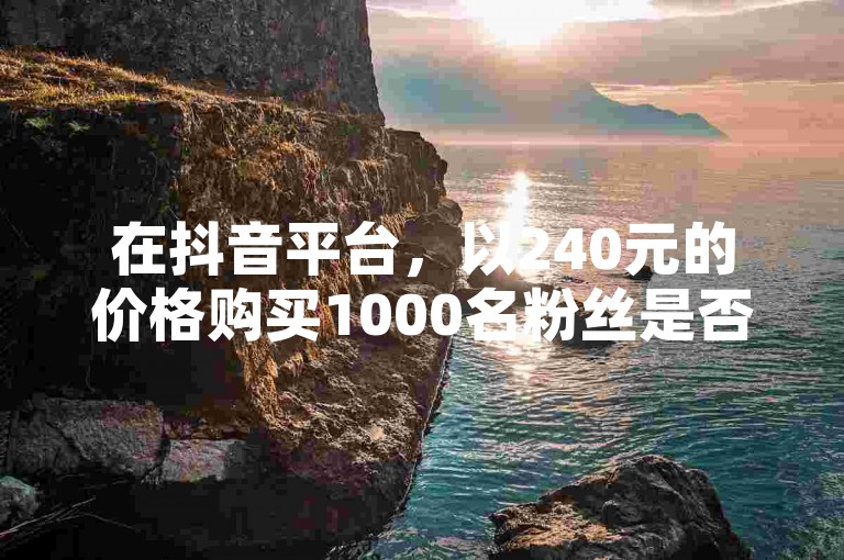 在抖音平台，以240元的价格购买1000名粉丝是否划算？