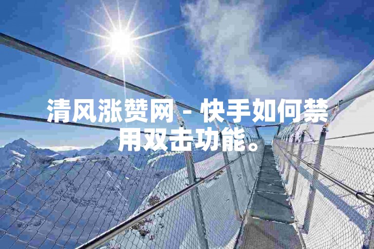 清风涨赞网 - 快手如何禁用双击功能。