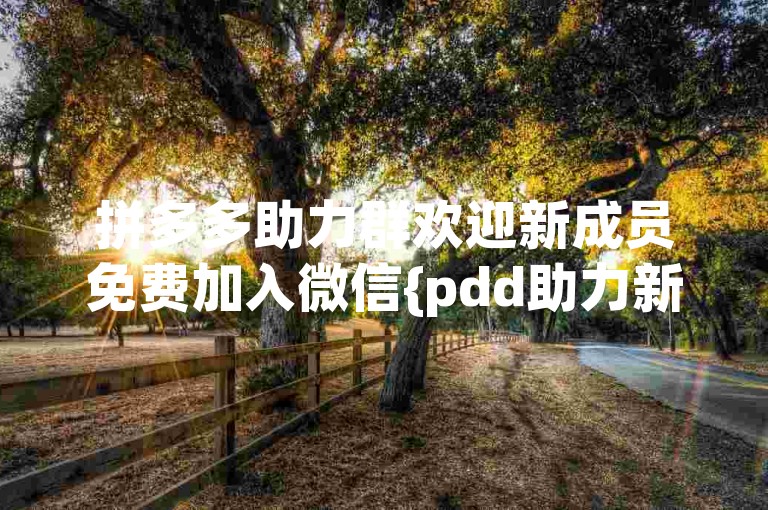 拼多多助力群欢迎新成员免费加入微信{pdd助力新人}。