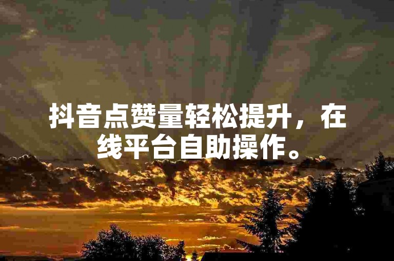 抖音点赞量轻松提升，在线平台自助操作。