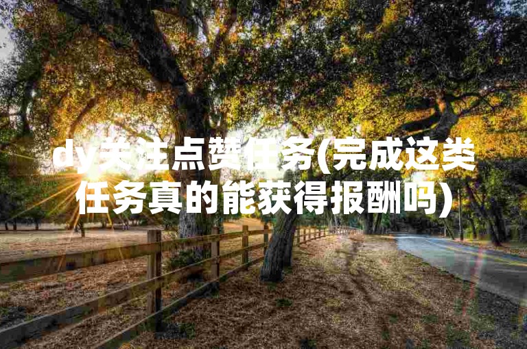 dy关注点赞任务(完成这类任务真的能获得报酬吗)