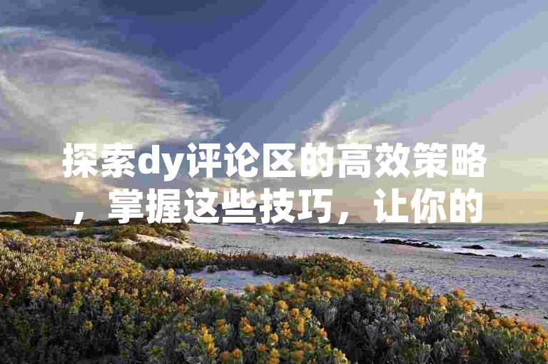 探索dy评论区的高效策略，掌握这些技巧，让你的每一条评论都能成为热门话题！2025必备指南。