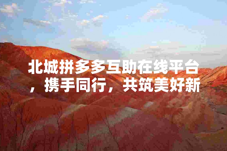 北城拼多多互助在线平台，携手同行，共筑美好新未来。