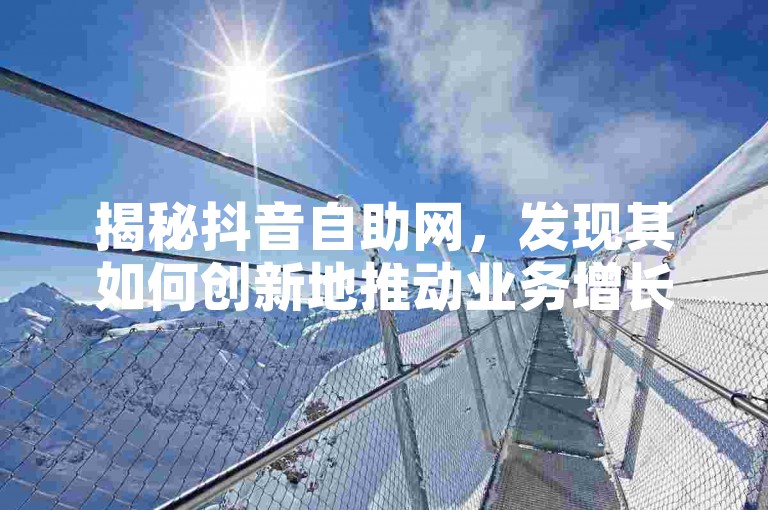揭秘抖音自助网，发现其如何创新地推动业务增长的新策略。