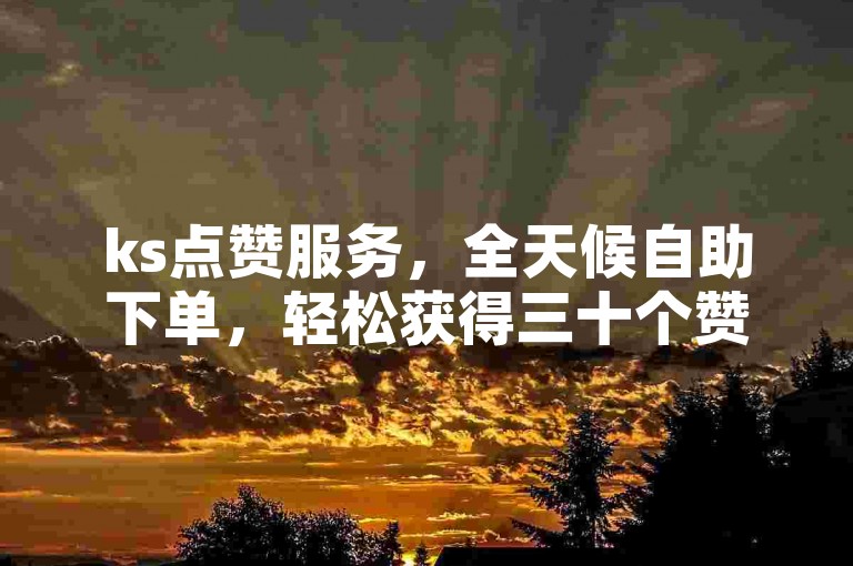 ks点赞服务，全天候自助下单，轻松获得三十个赞。
