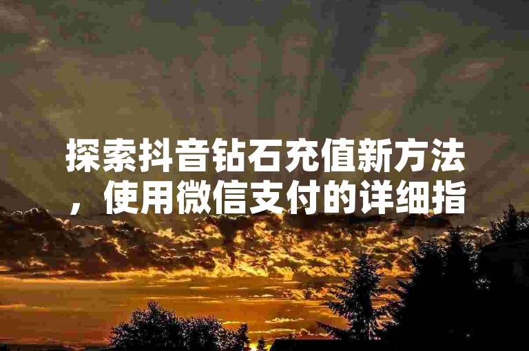 探索抖音钻石充值新方法，使用微信支付的详细指南，轻松完成操作！2025年必备技能。