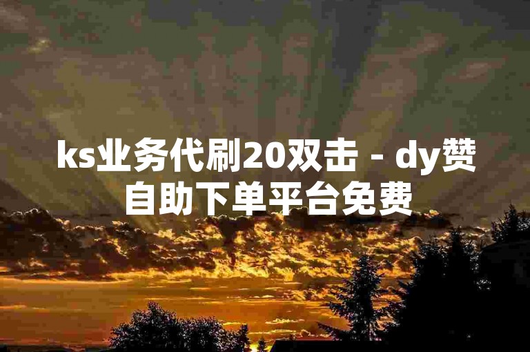 ks业务代刷20双击 - dy赞自助下单平台免费