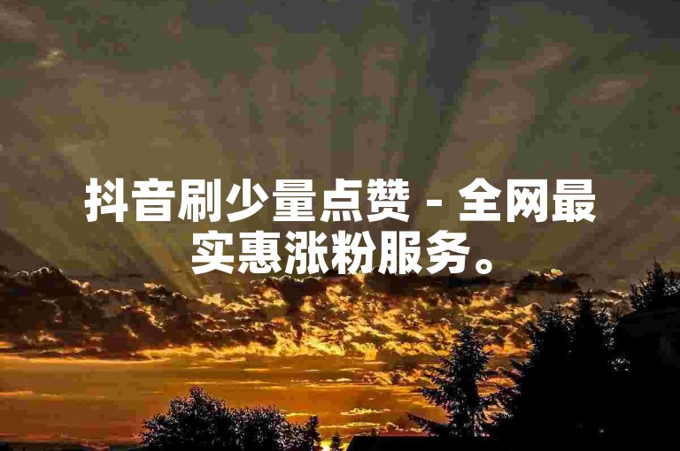 抖音刷少量点赞 - 全网最实惠涨粉服务。