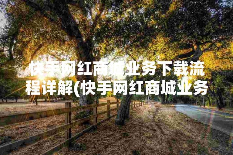快手网红商城业务下载流程详解(快手网红商城业务下载指南)