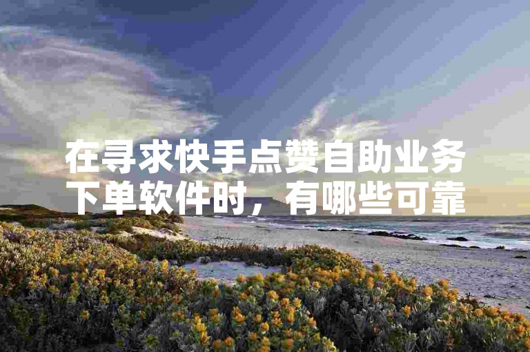 在寻求快手点赞自助业务下单软件时，有哪些可靠的平台可供选择？