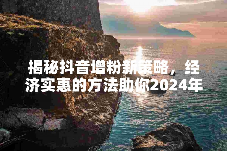 揭秘抖音增粉新策略，经济实惠的方法助你2024年粉丝量飙升！