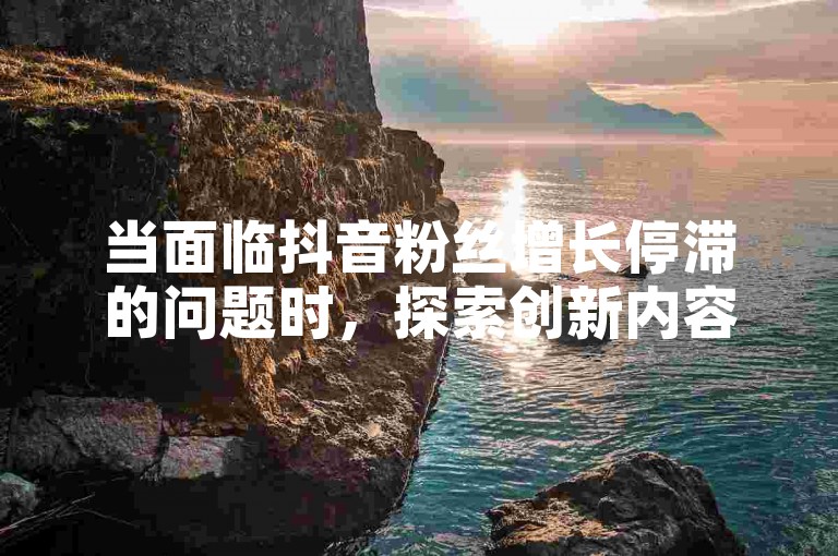 当面临抖音粉丝增长停滞的问题时，探索创新内容策略和增强互动性是提升粉丝数量的有效途径。
