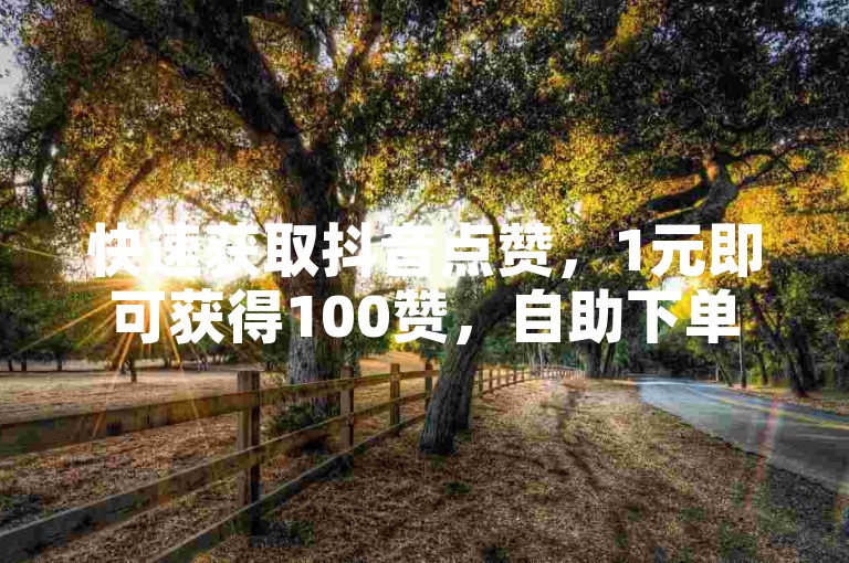 快速获取抖音点赞，1元即可获得100赞，自助下单网站让点赞秒到账，价格实惠。