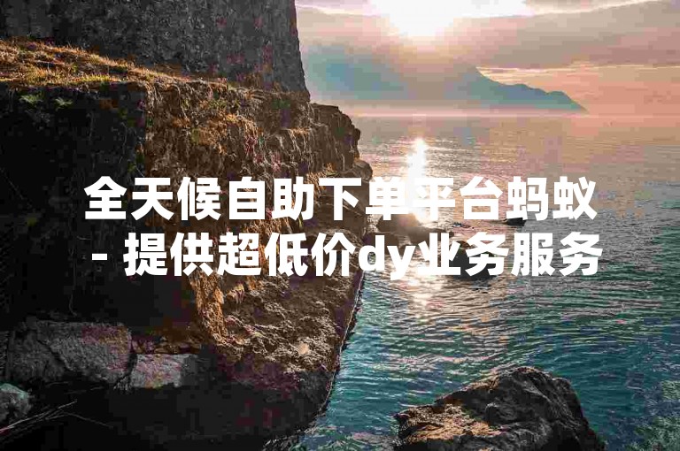 全天候自助下单平台蚂蚁 - 提供超低价dy业务服务