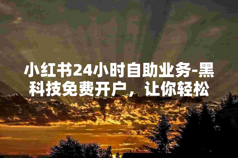 小红书24小时自助业务-黑科技免费开户，让你轻松享受便捷的服务体验。