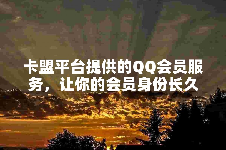 卡盟平台提供的QQ会员服务，让你的会员身份长久有效。