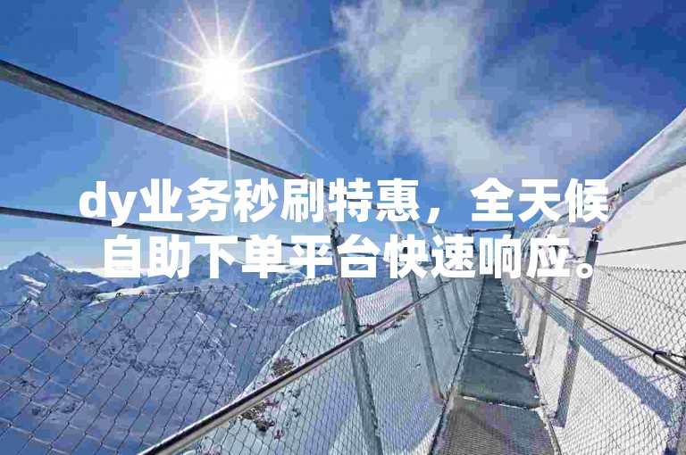 dy业务秒刷特惠，全天候自助下单平台快速响应。