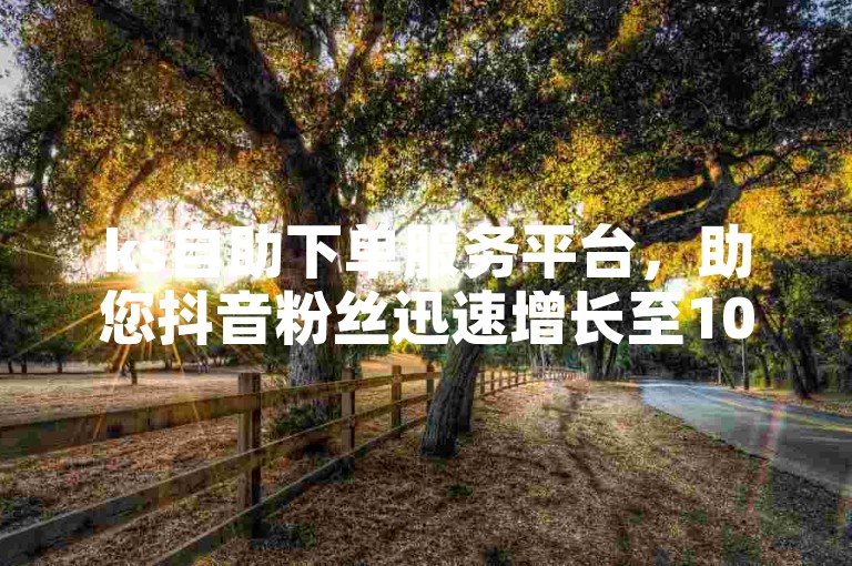 ks自助下单服务平台，助您抖音粉丝迅速增长至1000。