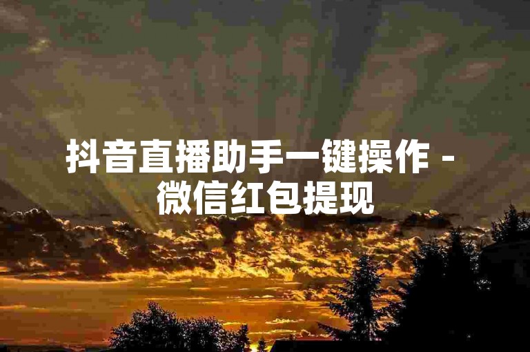抖音直播助手一键操作 - 微信红包提现