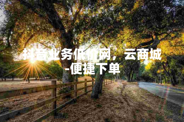抖音业务低价网，云商城-便捷下单