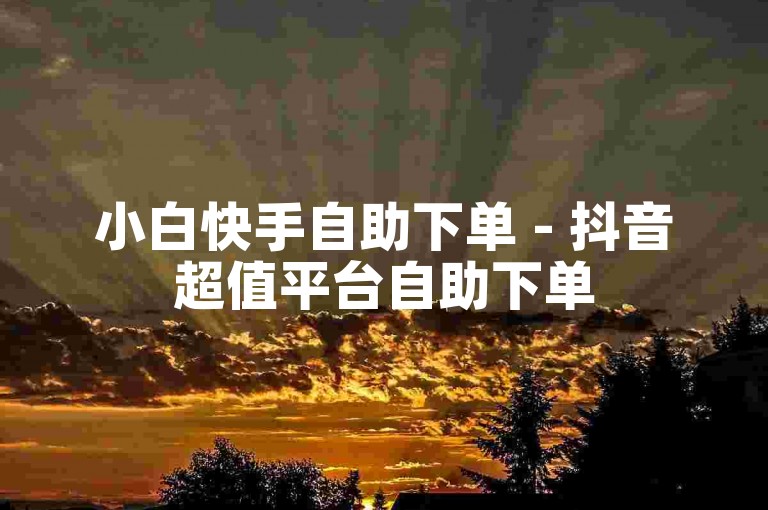 小白快手自助下单 - 抖音超值平台自助下单