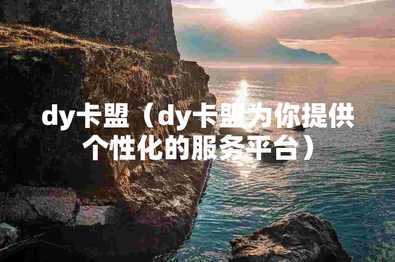 dy卡盟（dy卡盟为你提供个性化的服务平台）
