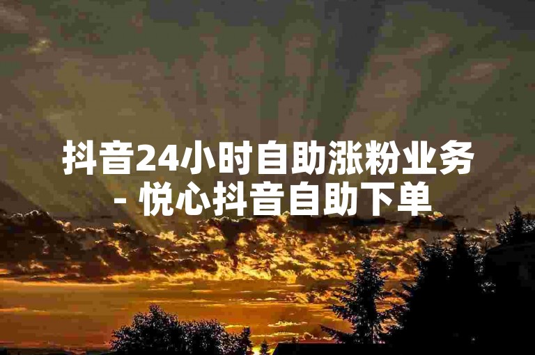 抖音24小时自助涨粉业务 - 悦心抖音自助下单