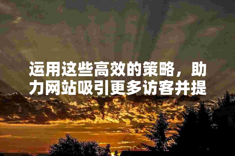 运用这些高效的策略，助力网站吸引更多访客并提升QQ用户的访问量。