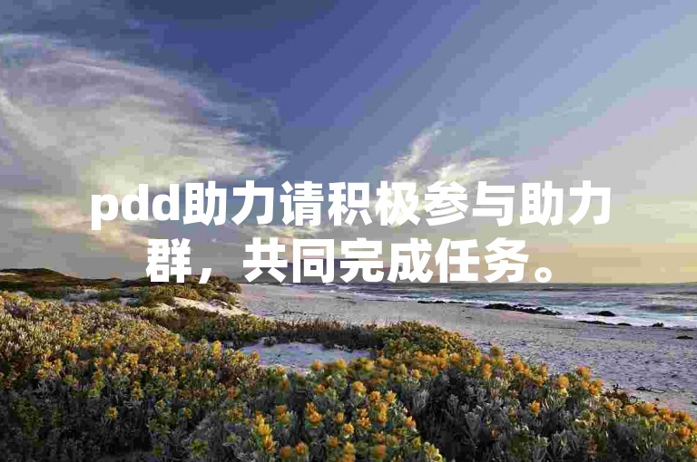 pdd助力请积极参与助力群，共同完成任务。