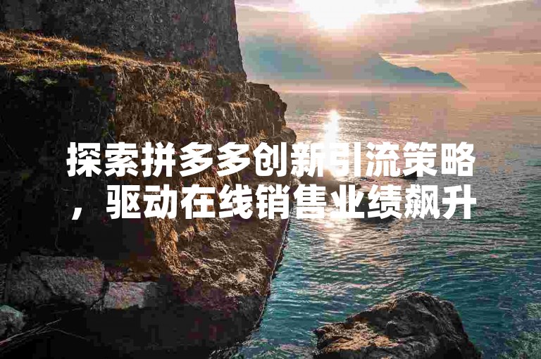 探索拼多多创新引流策略，驱动在线销售业绩飙升。