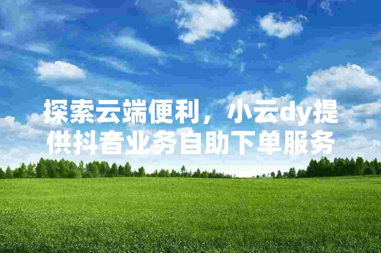 探索云端便利，小云dy提供抖音业务自助下单服务，轻松享受低价优惠。