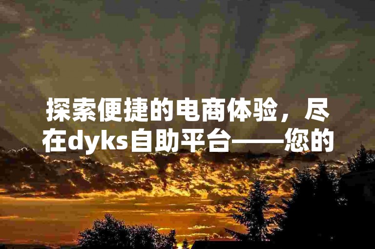 探索便捷的电商体验，尽在dyks自助平台——您的智能全网自动下单助手。