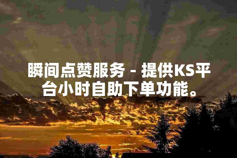 瞬间点赞服务 - 提供KS平台小时自助下单功能。