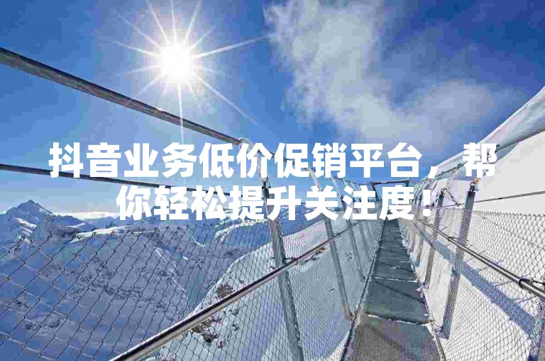 抖音业务低价促销平台，帮你轻松提升关注度！