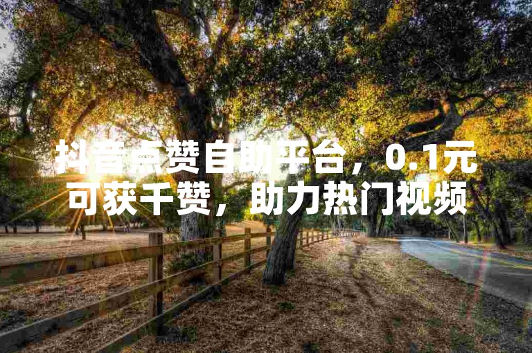 抖音点赞自助平台，0.1元可获千赞，助力热门视频。