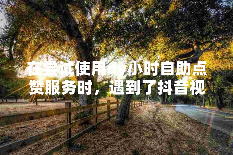 在尝试使用dy小时自助点赞服务时，遇到了抖音视频无法双击点赞的问题。