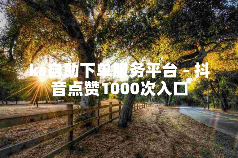 ks自助下单服务平台 - 抖音点赞1000次入口
