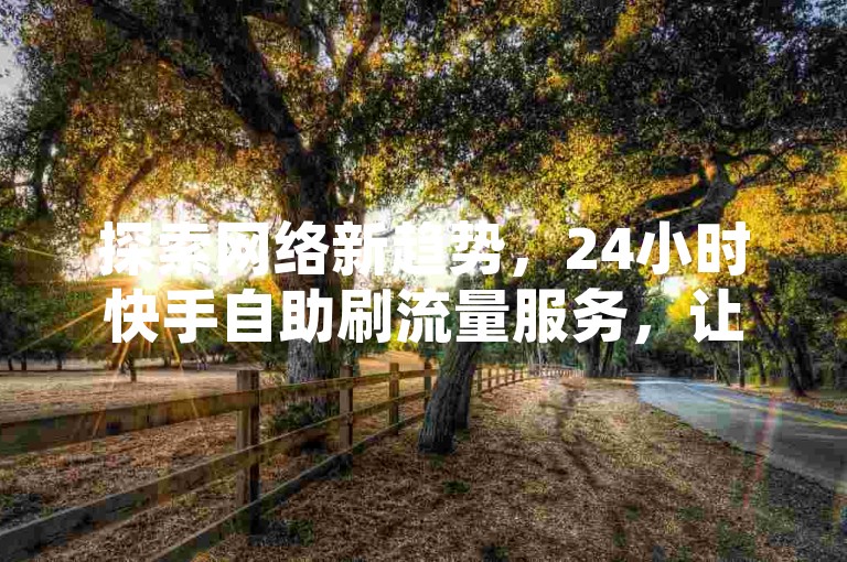探索网络新趋势，24小时快手自助刷流量服务，让网红轻松增粉。