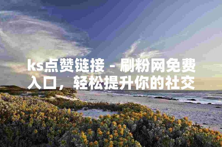 ks点赞链接 - 刷粉网免费入口，轻松提升你的社交媒体影响力。