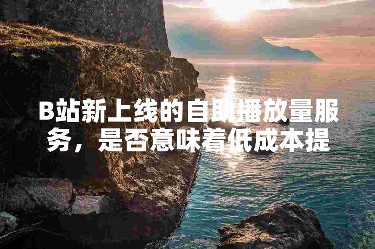 B站新上线的自助播放量服务，是否意味着低成本提升视频热度成为现实？