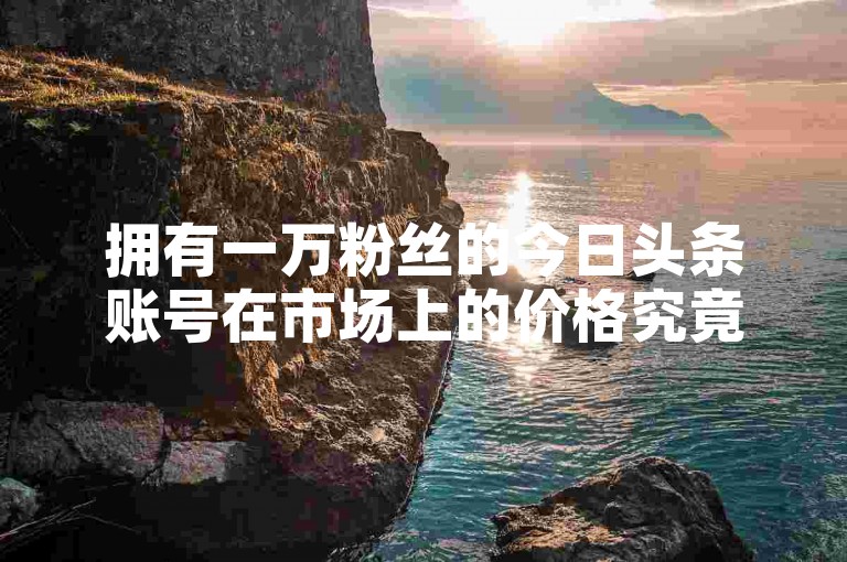 拥有一万粉丝的今日头条账号在市场上的价格究竟是多少呢？（揭秘今日头条万粉账号的市场价值，你好奇吗？）