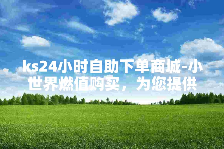 ks24小时自助下单商城-小世界燃值购买，为您提供便捷的在线购物体验。