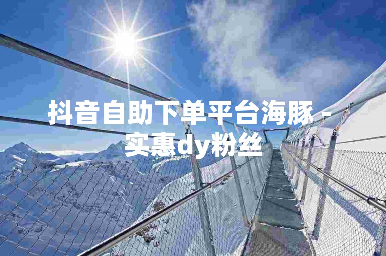 抖音自助下单平台海豚 - 实惠dy粉丝